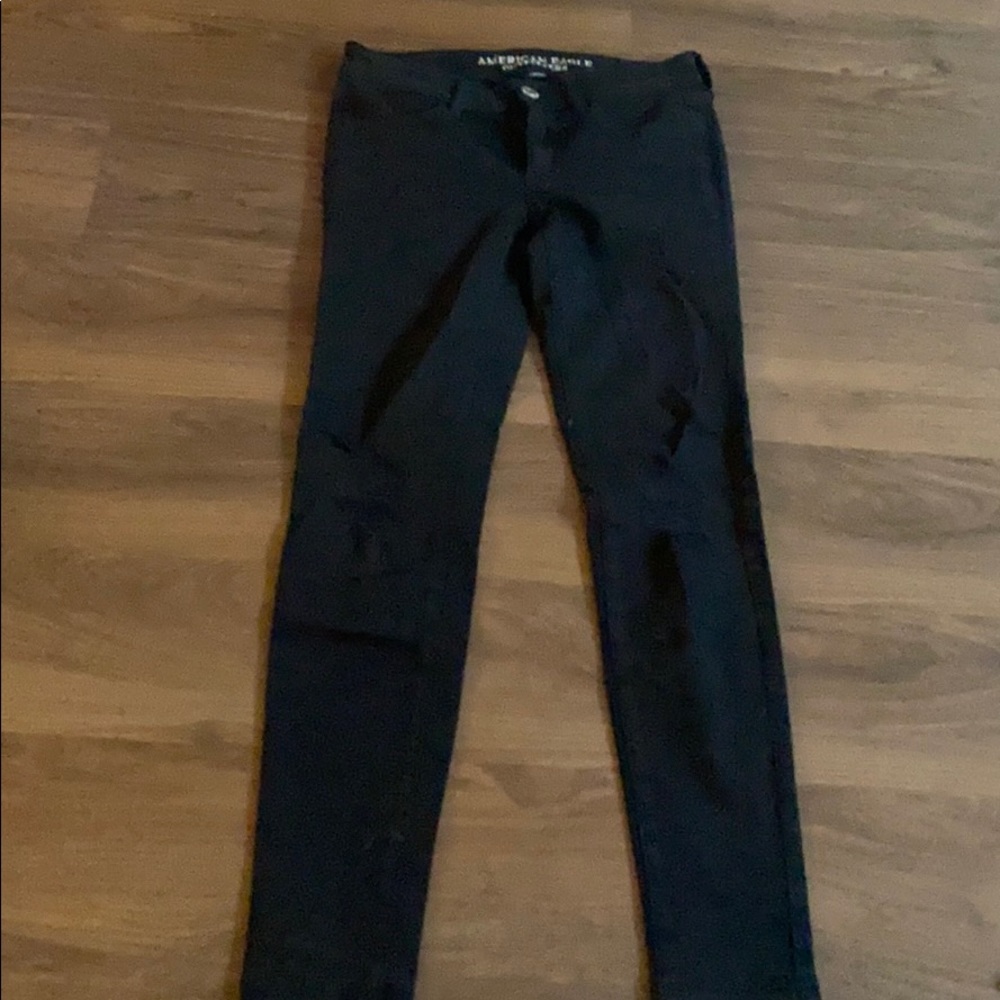 American Eagle ripped black jeggings